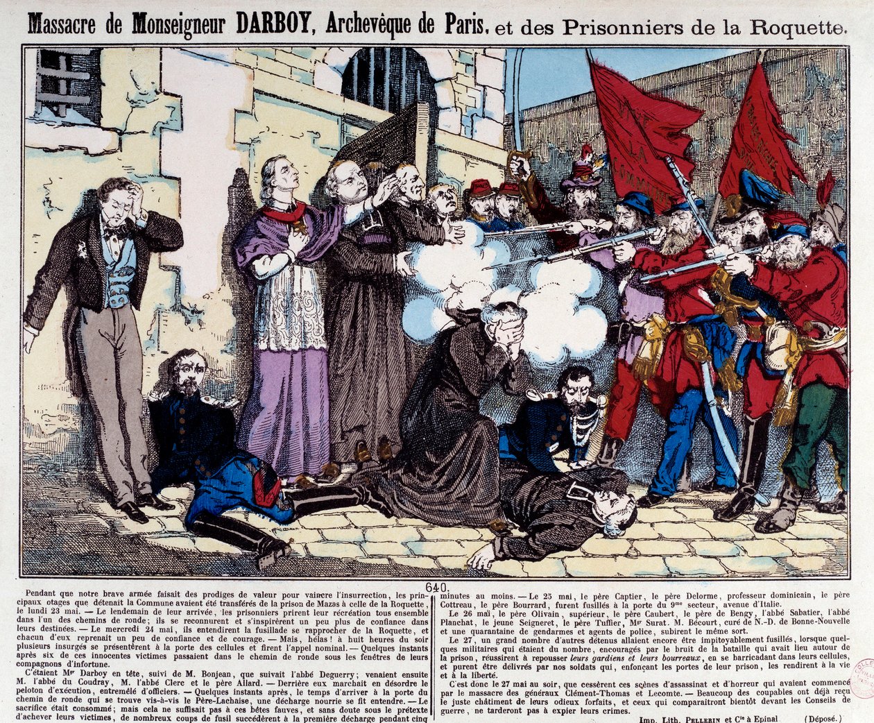 Párizs kommün: Monsignor Darboy (1813-1871) mészárlása, Párizsi Archeveque és a Roquette foglyai május 24-én alkotó: French School