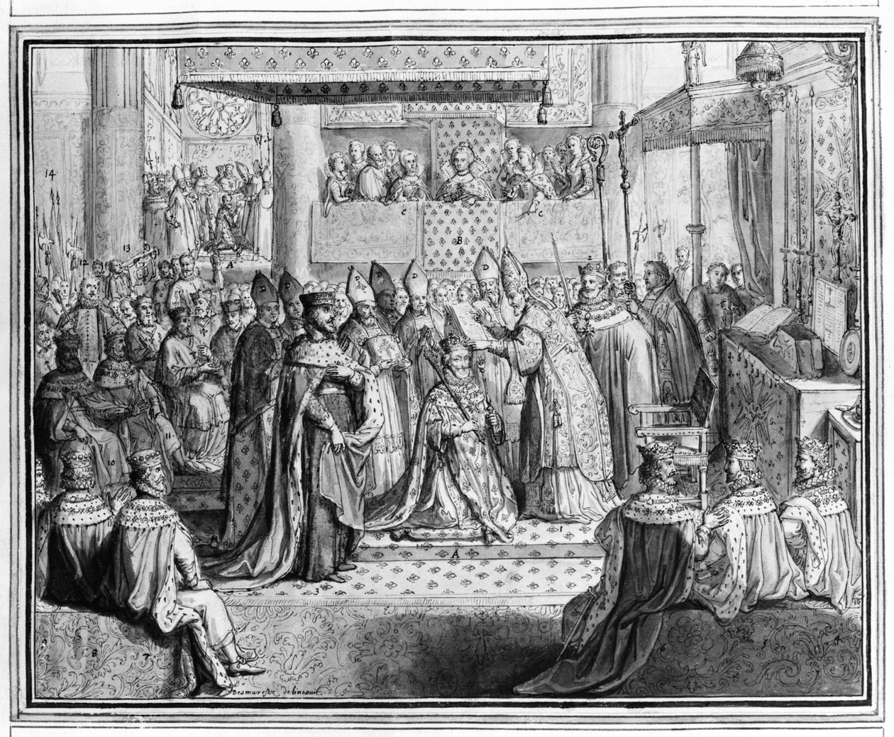 IV. Henrik (1553-1610) felszentelése és megkoronázása a Chartres-i székesegyházban 1594. január 27-én, 16. század végén (részlet) (lásd még: 207725) alkotó: French School