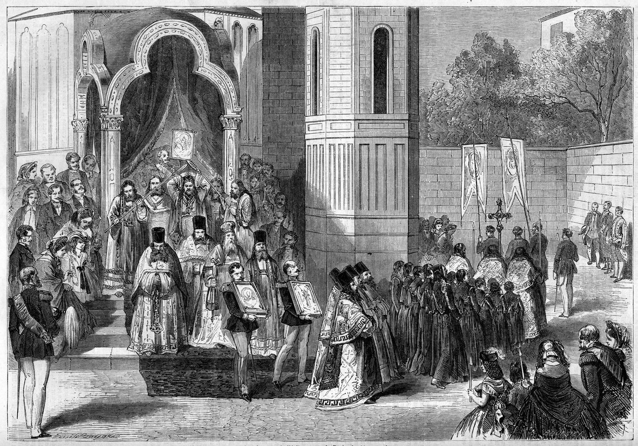 Az orosz ortodox Szent Alekszandr Nyevszkij-székesegyház felszentelése, Párizs, szeptember 11 alkotó: French School