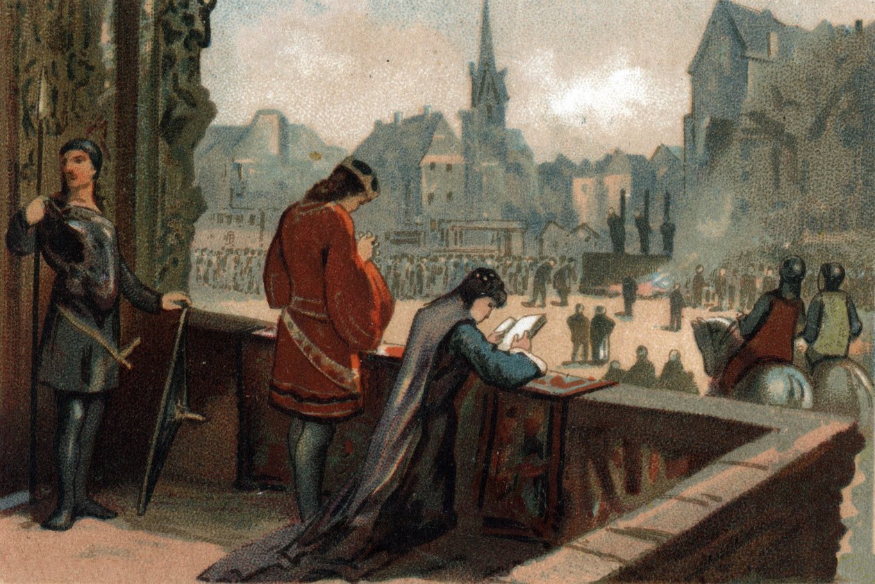 Constance férje, II. Pieux Róbert, francia király (996-1031) mellett a párizsi Place de Greve-n (ma Place de l