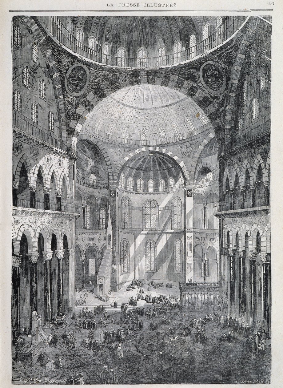 Konstantinápoly: a Hagia Sophia mecset – a „” La Presse Illustrée”-ben”, 1869. dec. alkotó: French School