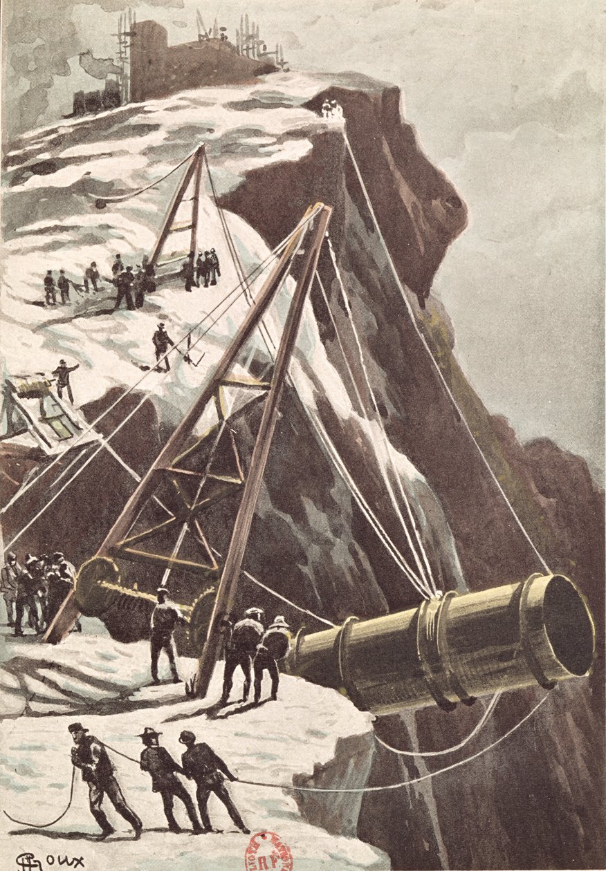 Rakétakilövő ágyú építése Jules Verne (1828-1905) 1865-ben megjelent A Földtől a Holdig című művéből alkotó: French School