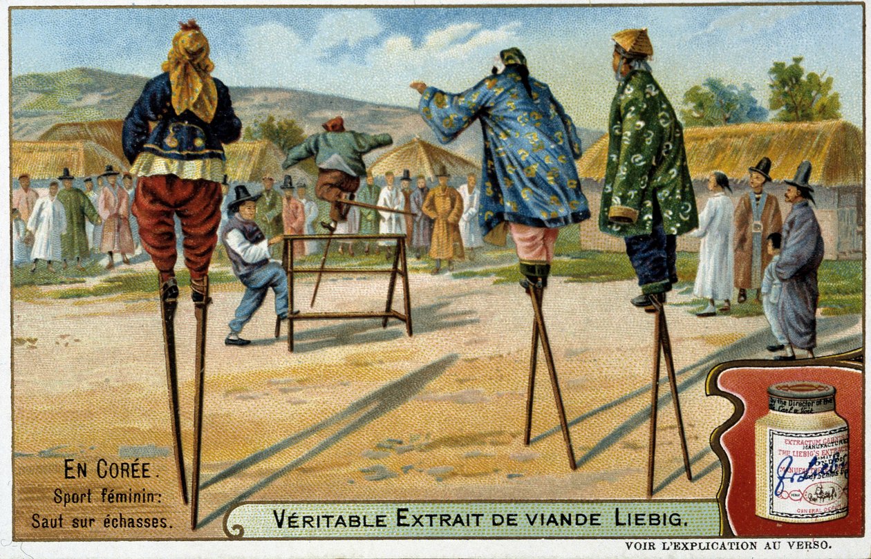 Coree: gólyalábas női sportág - chromo Liébig, v.1900 alkotó: French School