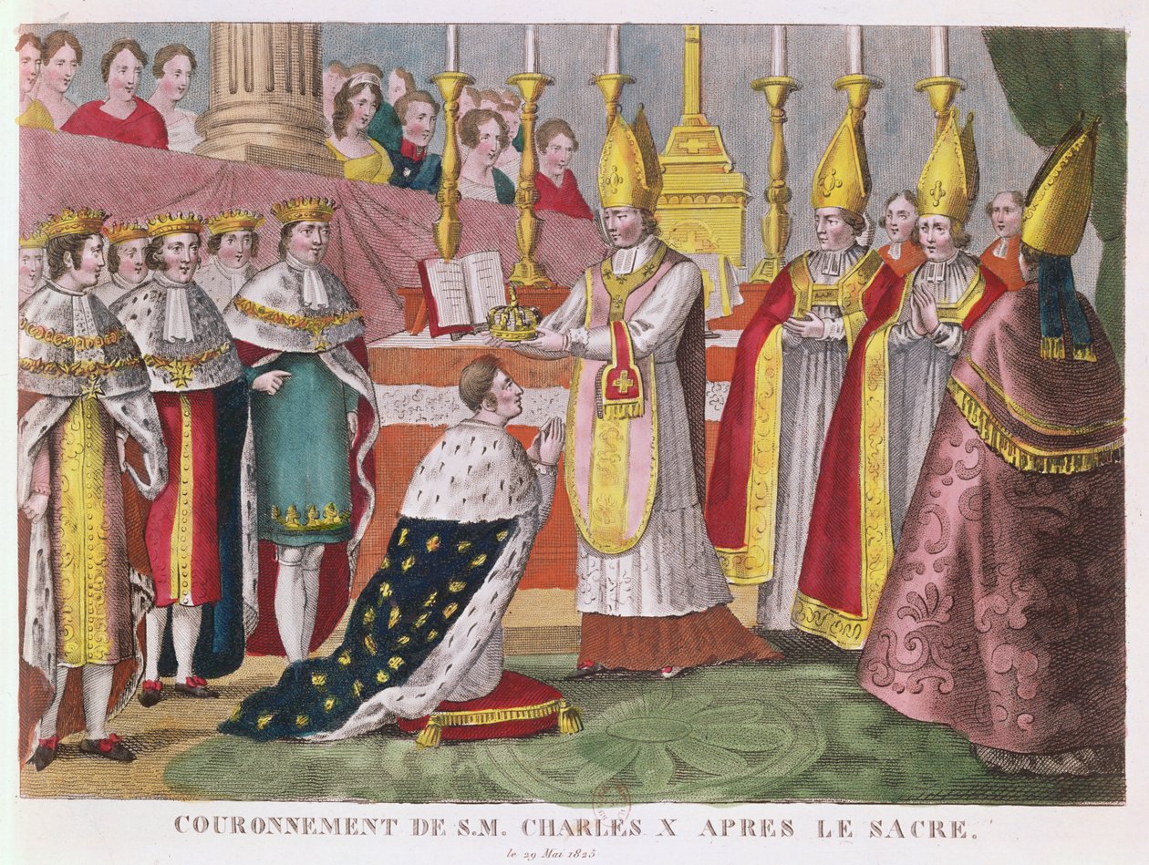 X. Károly (1757-1836) megkoronázása Reimsben, 1825. május 29. (színes metszet) alkotó: French School