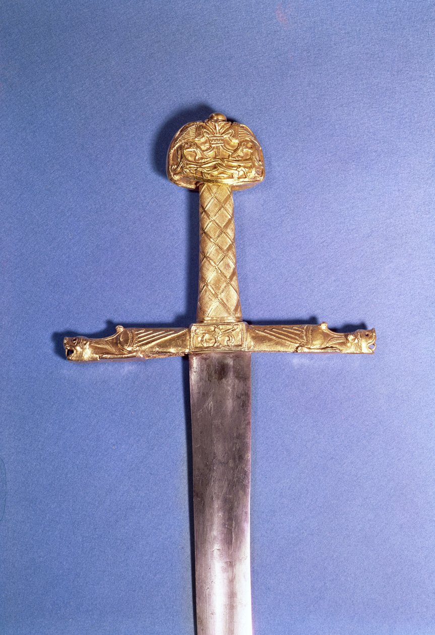 A francia királyok koronázási kardja, amely Nagy Károlyhoz (742-814) tartozott, 