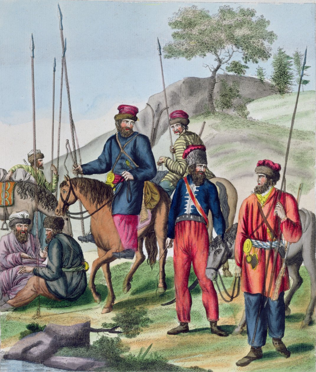Kozákok az orosz hadseregben, 1814 körül alkotó: French School