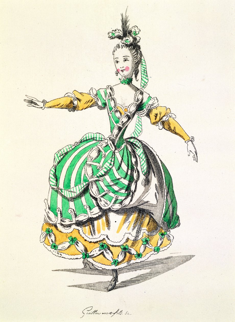 Phrygienne jelmezterve, Dardanusban, Leclerc de Labruere librettója, Jean-Philippe Rameau (1683-1764) fakszimile A. Guillaumot Fils (színes metszet) alkotó: French School