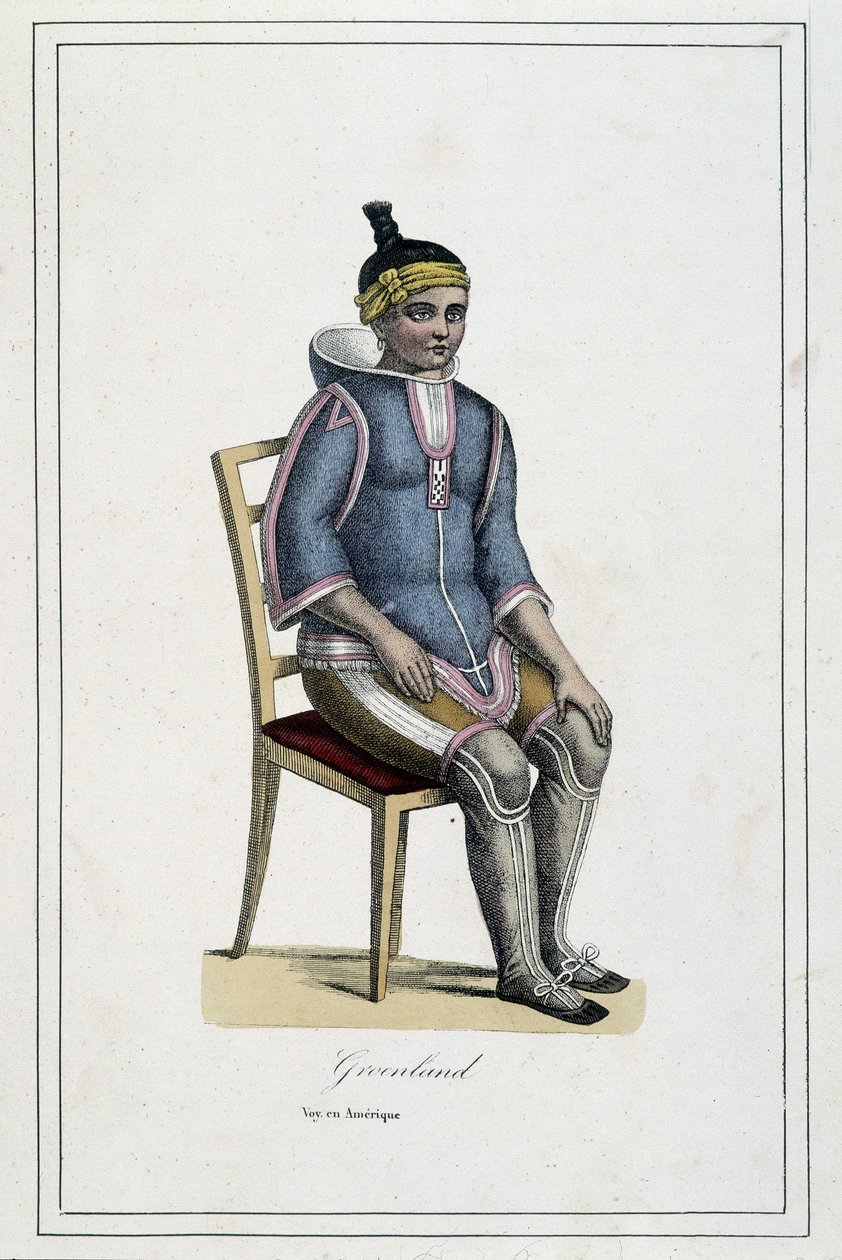 Costume du Greenland - Paul Jouhanneaud abbé „Utazások albumában, a Föld népei” című filmben, Librairie des Bons Livres, Limoges alkotó: French School