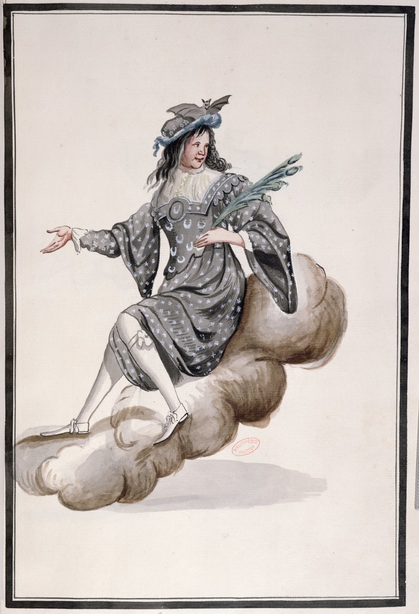 Jean-Baptiste Lully (1632-87) kosztümje a Ballet de la Nuithoz, XIV. Lajos táncolta, 1653. február 23. (wc papíron) alkotó: French School