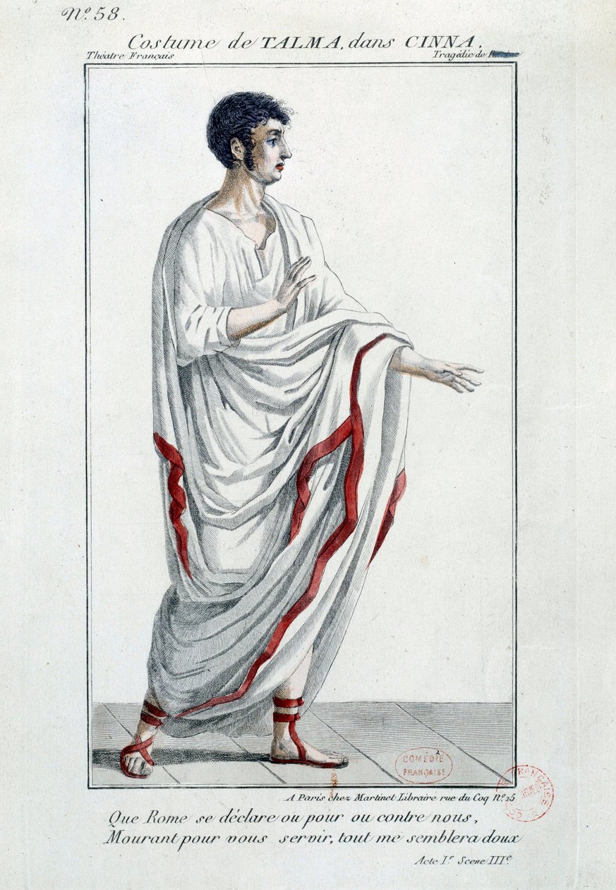 Francois-Joseph (Francois Joseph) Talma (1763-1826) komikus jelmeze Pierre Corneille „Cinna ou la Clemence d