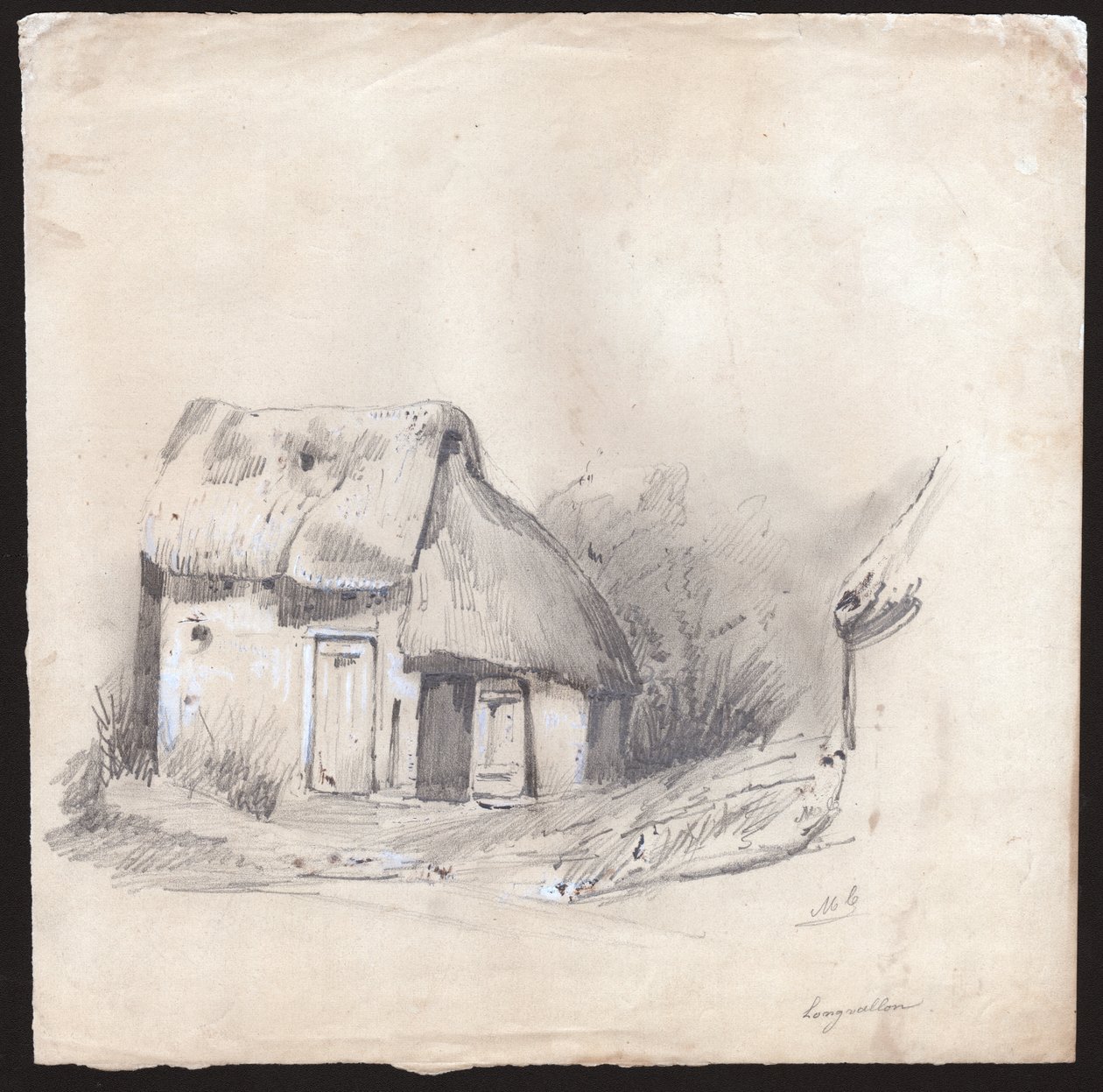 Víkendház Franciaországban. (Rajz, 1830 körül) alkotó: French School