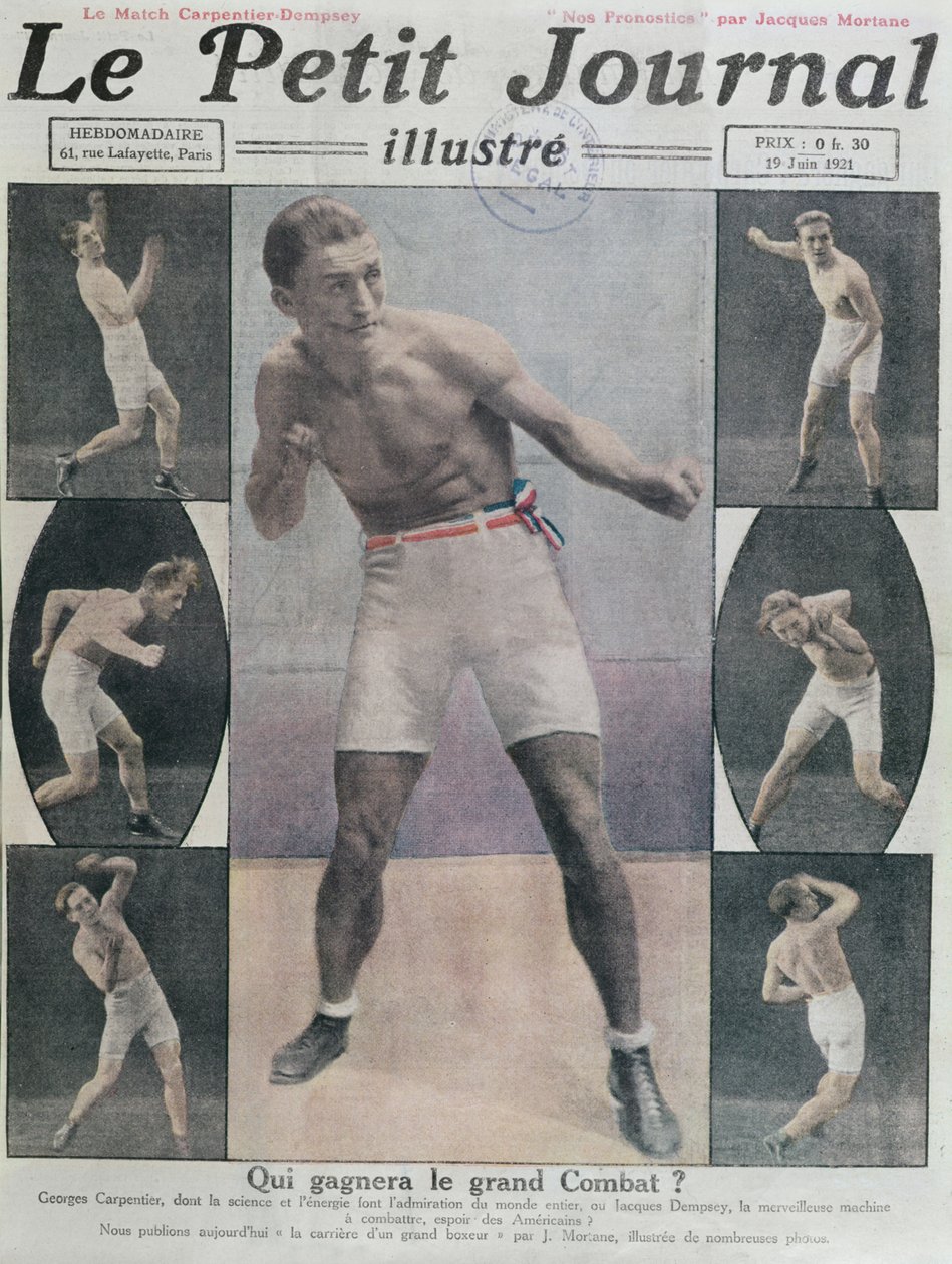 A Le Petit Journal borítója, amely a Carpentier és Dempsey közötti harcot mutatja be, 1921 alkotó: French School