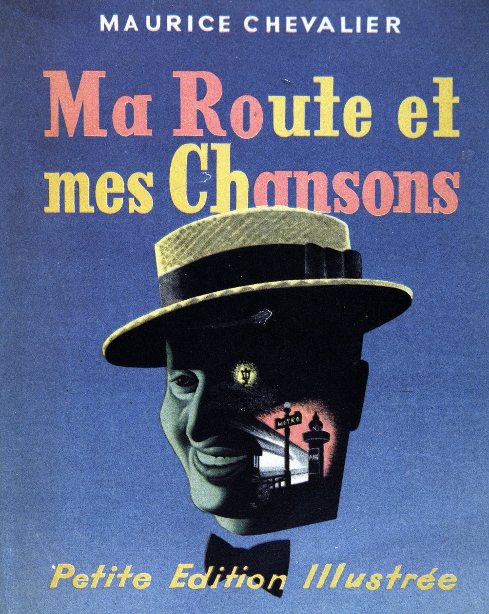 Maurice Chevalier „My road and my songs” című könyvének borítója alkotó: French School