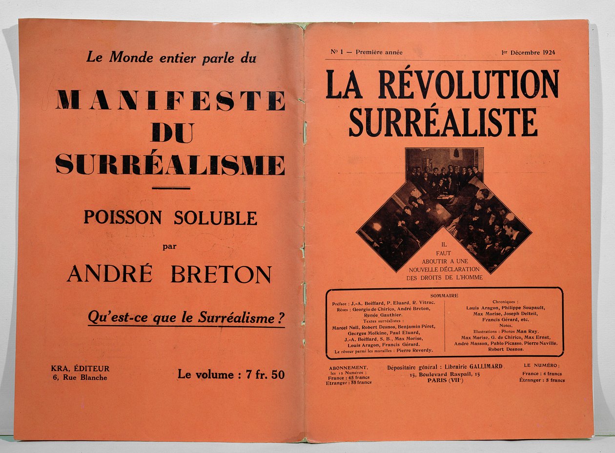 A La Revolution Surrealiste magazin első számának borítója, 1924. december 1 alkotó: French School