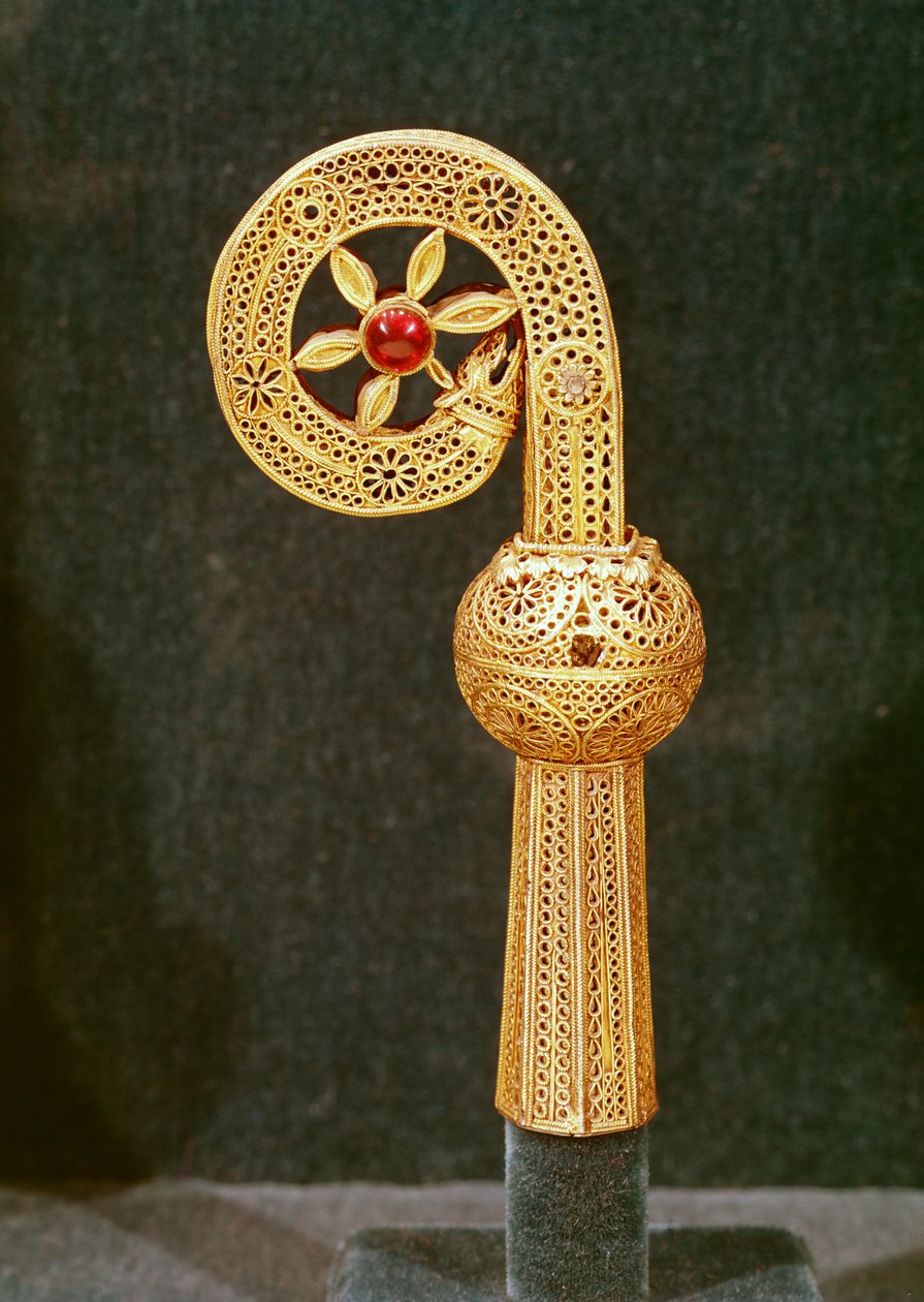 Crozier of St. Robert, 1100 körül (aranyozott ezüst) alkotó: French School