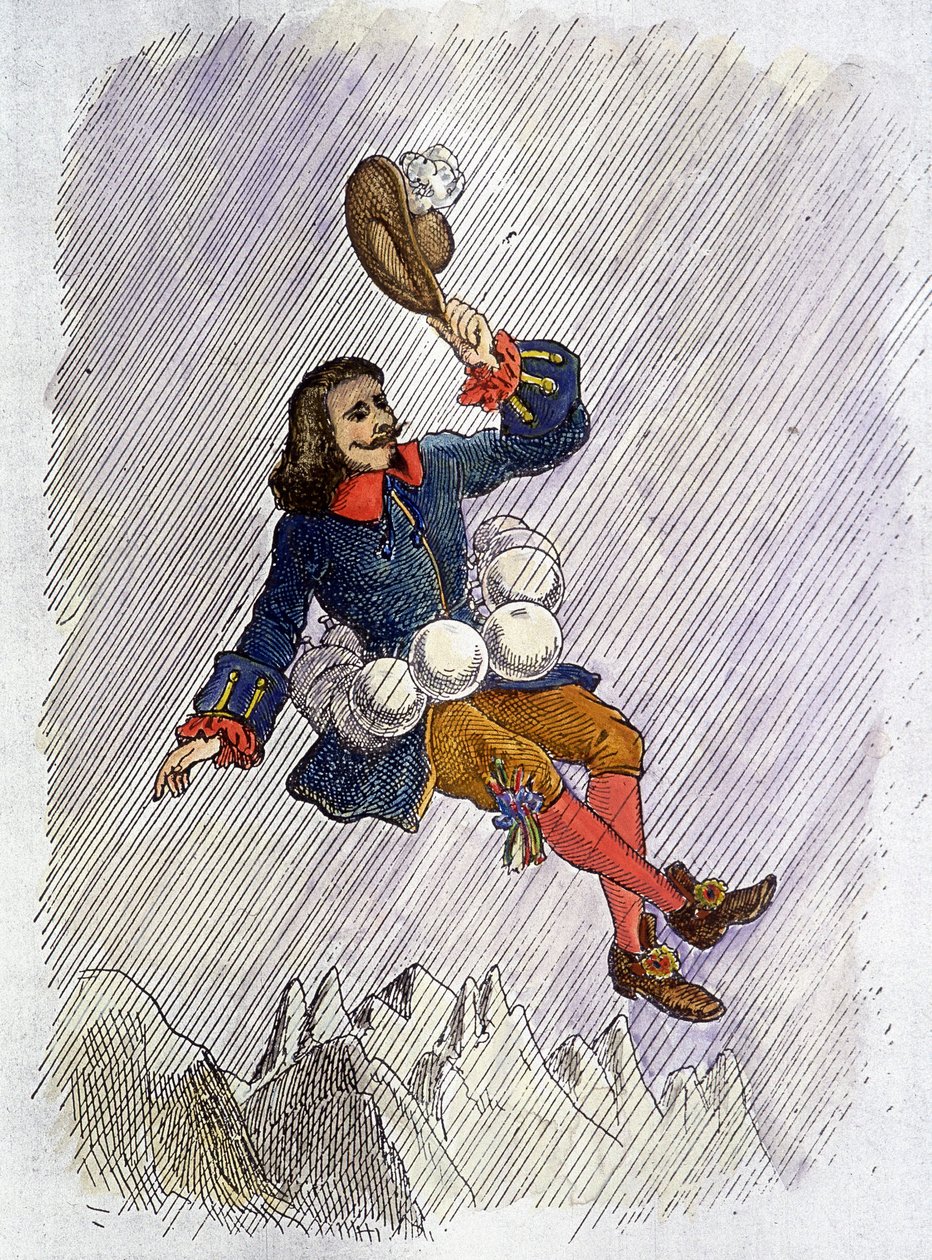 Cyrano de Bergerac a fiolái mellett, Cyrano de Bergerac regényének illusztrációja: "" L