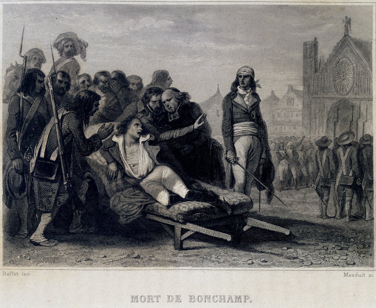 Bonchamp vagy Bonchamps halála (1793) – Thiers „Revolution francaise” című művében. 19. század alkotó: French School