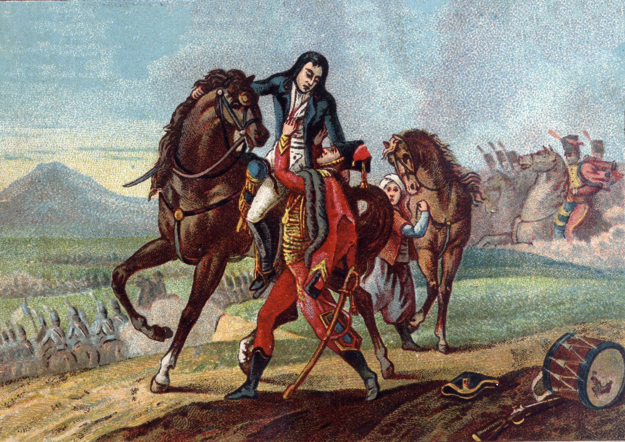Charles Antoine Desaix de Veygoux tábornok (1768-1800) halála Lebrun konzul fia karjaiban a marengói csatában alkotó: French School