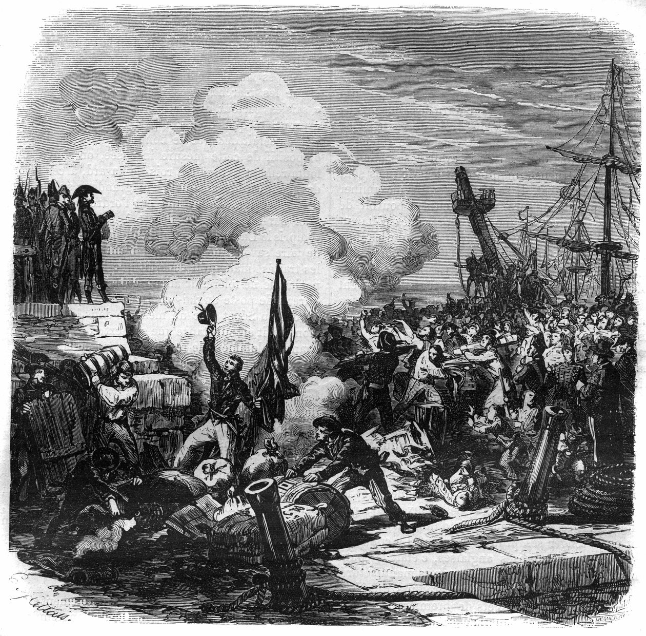 Az 1806. novemberi berlini rendelet által kezdeményezett kontinentális blokád kinyilvánítása Anglia ellen, I. Napóleon Bonaparte Napóleon megbízásából, aki megpróbálta tönkretenni az Egyesült Királyságot, megakadályozva, hogy Európa többi részével keresked alkotó: French School
