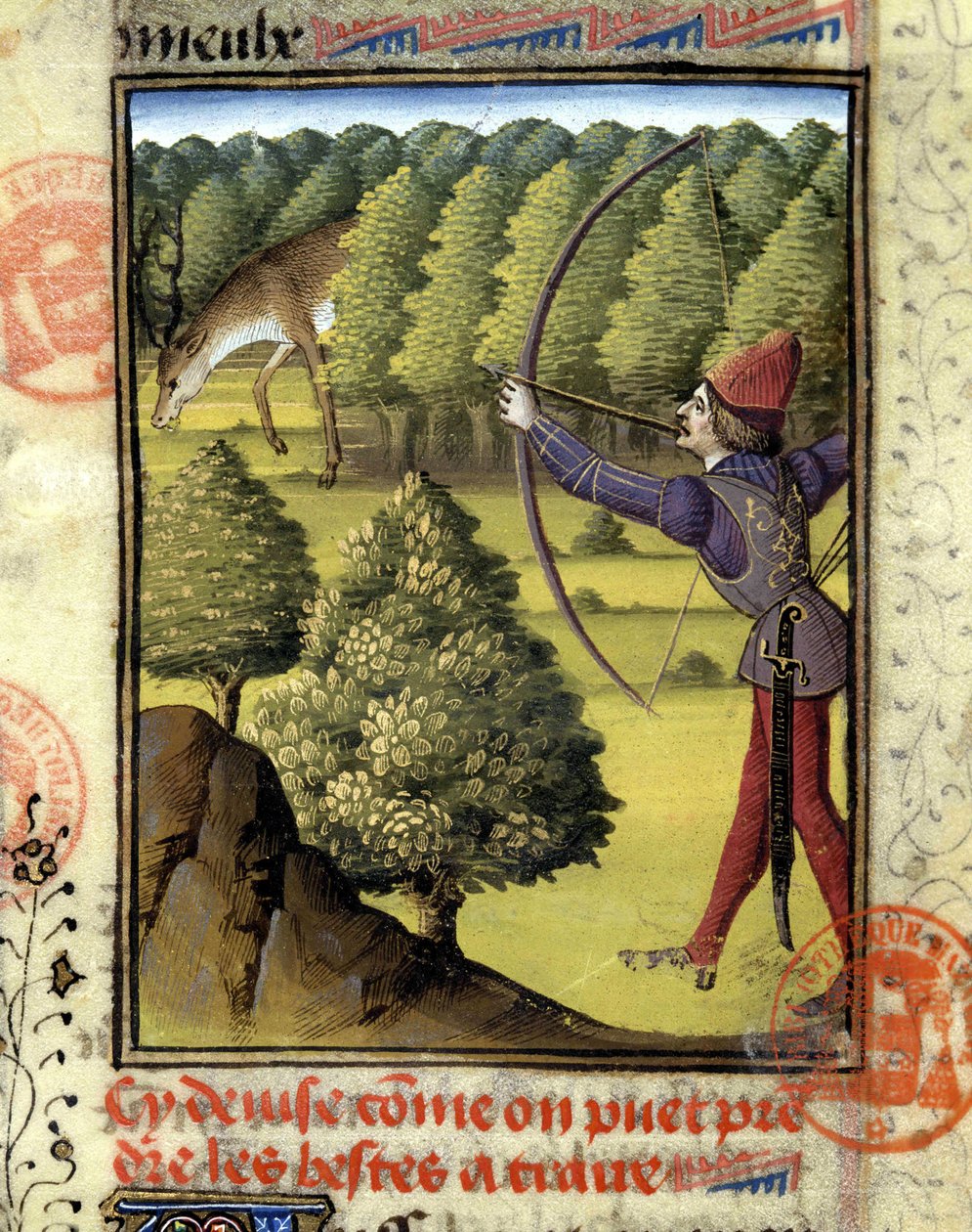 Szarvasvadászat - Gaston Phoebus, Foix grófjának, Béarn urának „” vadászkönyvében” alkotó: French School