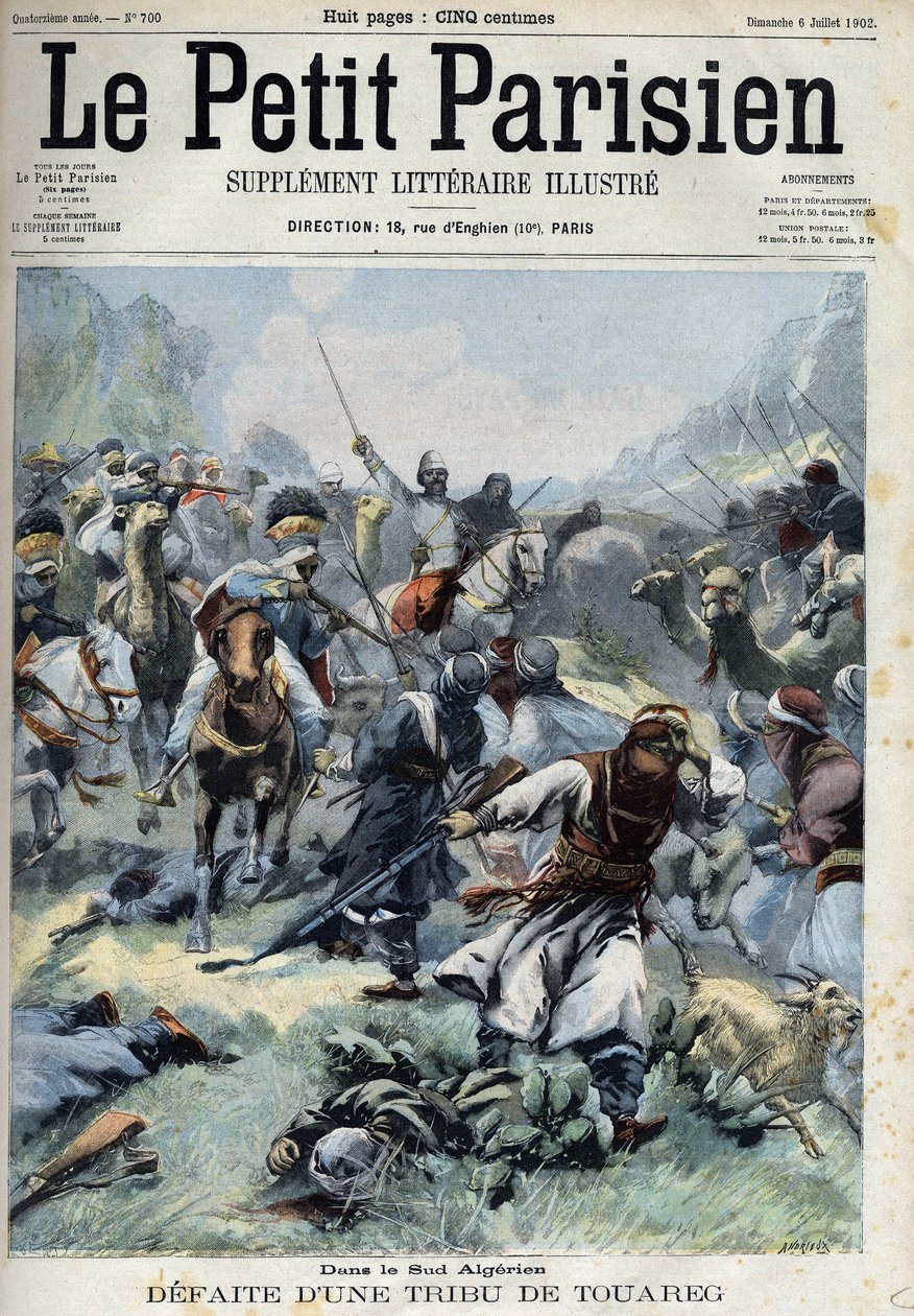Legyőzött egy tuareg törzset a franciák ellen Dél-Algériában, a „Le petit Parisien”-ben” alkotó: French School