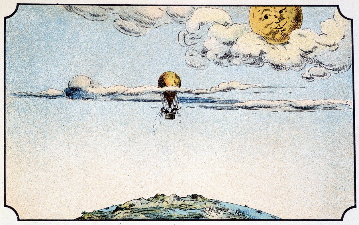 Indulás a Holdra léggömbben – A „Voyage dans la lune” című filmben. Ville-d