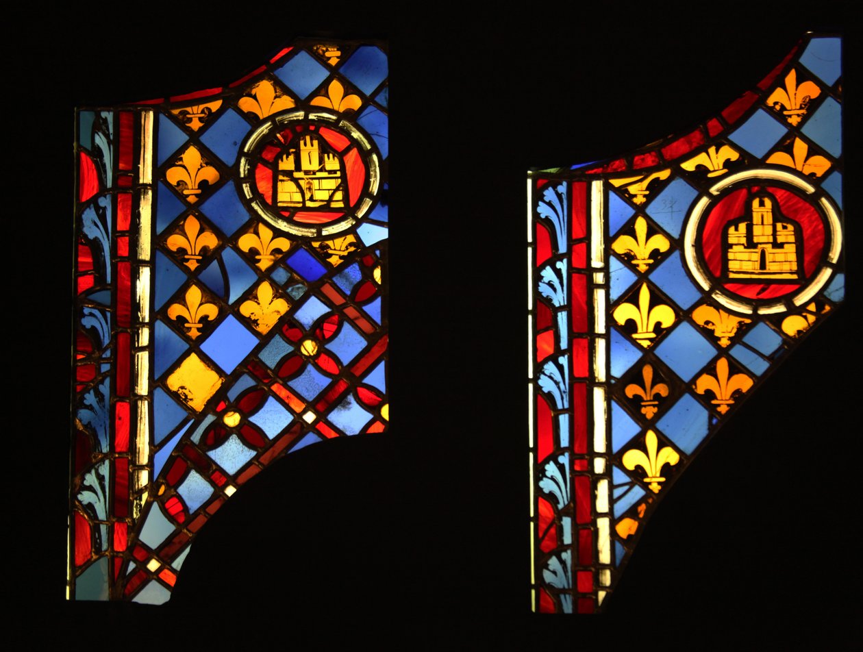 Heraldikai táblákat ábrázol, ex Ste Chapelle alkotó: French School