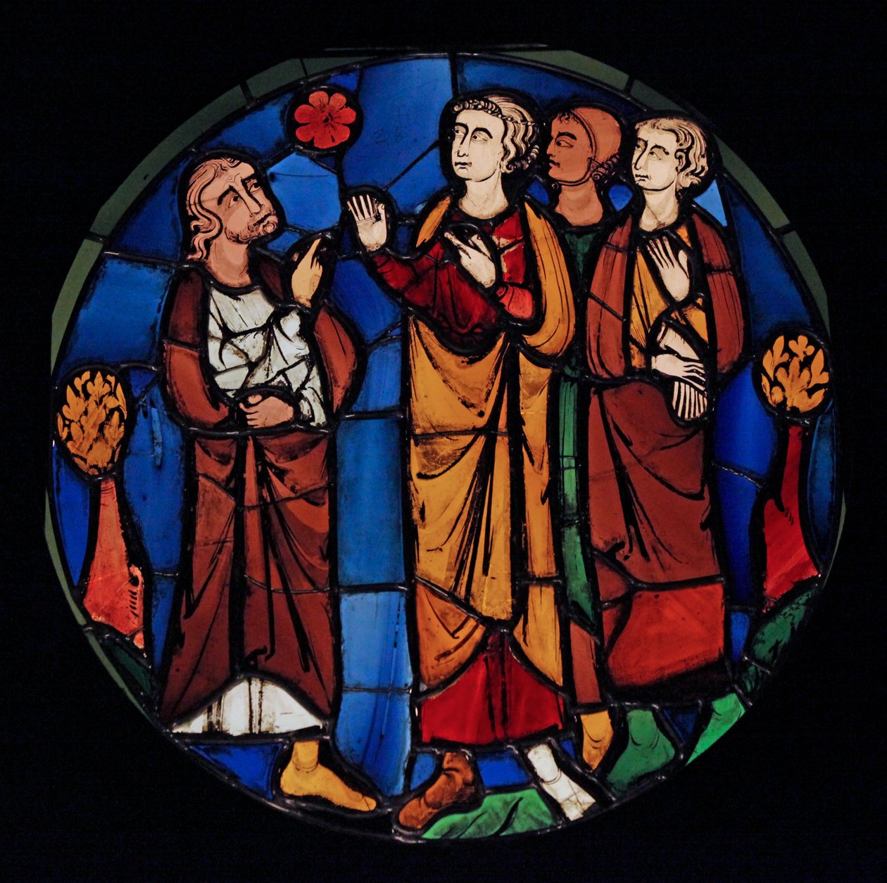Jóbot és fiait ábrázolja, az ex Ste Chapelle-t (D-öböl, a Judith-ablak) alkotó: French School