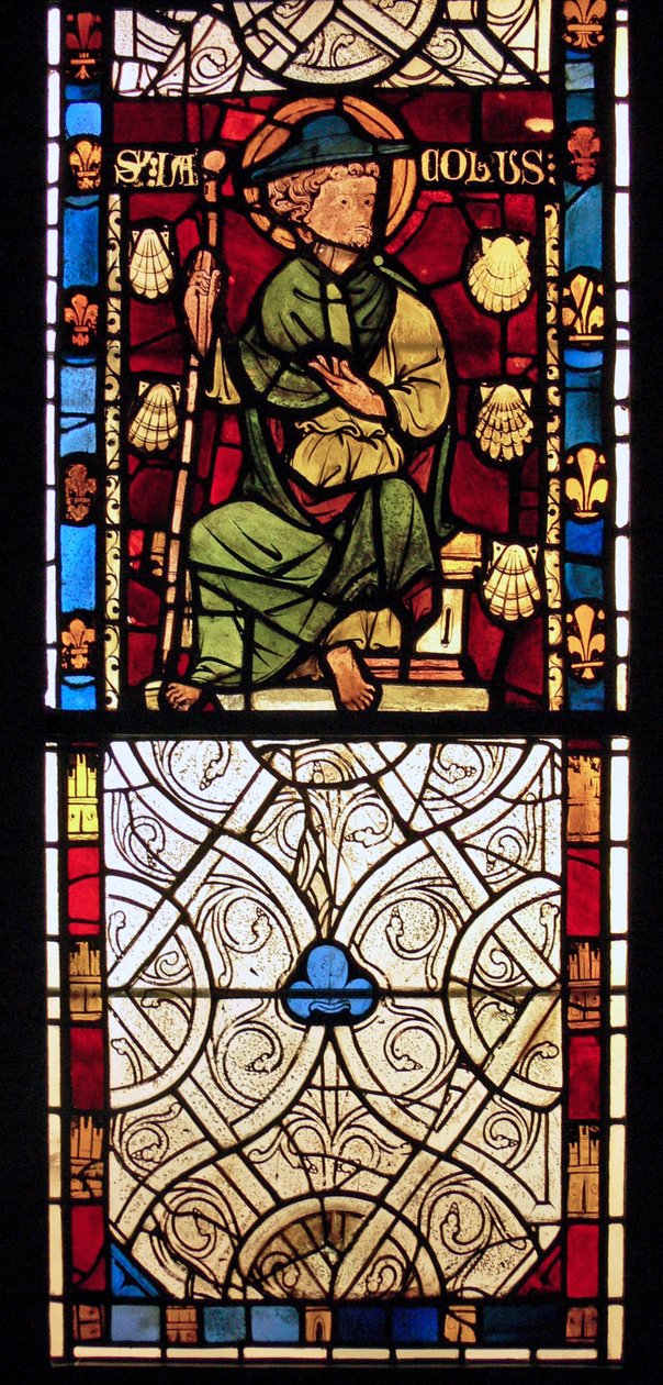 Szent Jakab ábrázolása: grisaille a roueni Chapelle du Chateau-ból? alkotó: French School