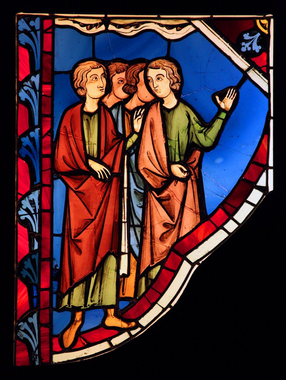 Emberek egy csoportját ábrázolja, volt Ste Chapelle, Bay G alkotó: French School