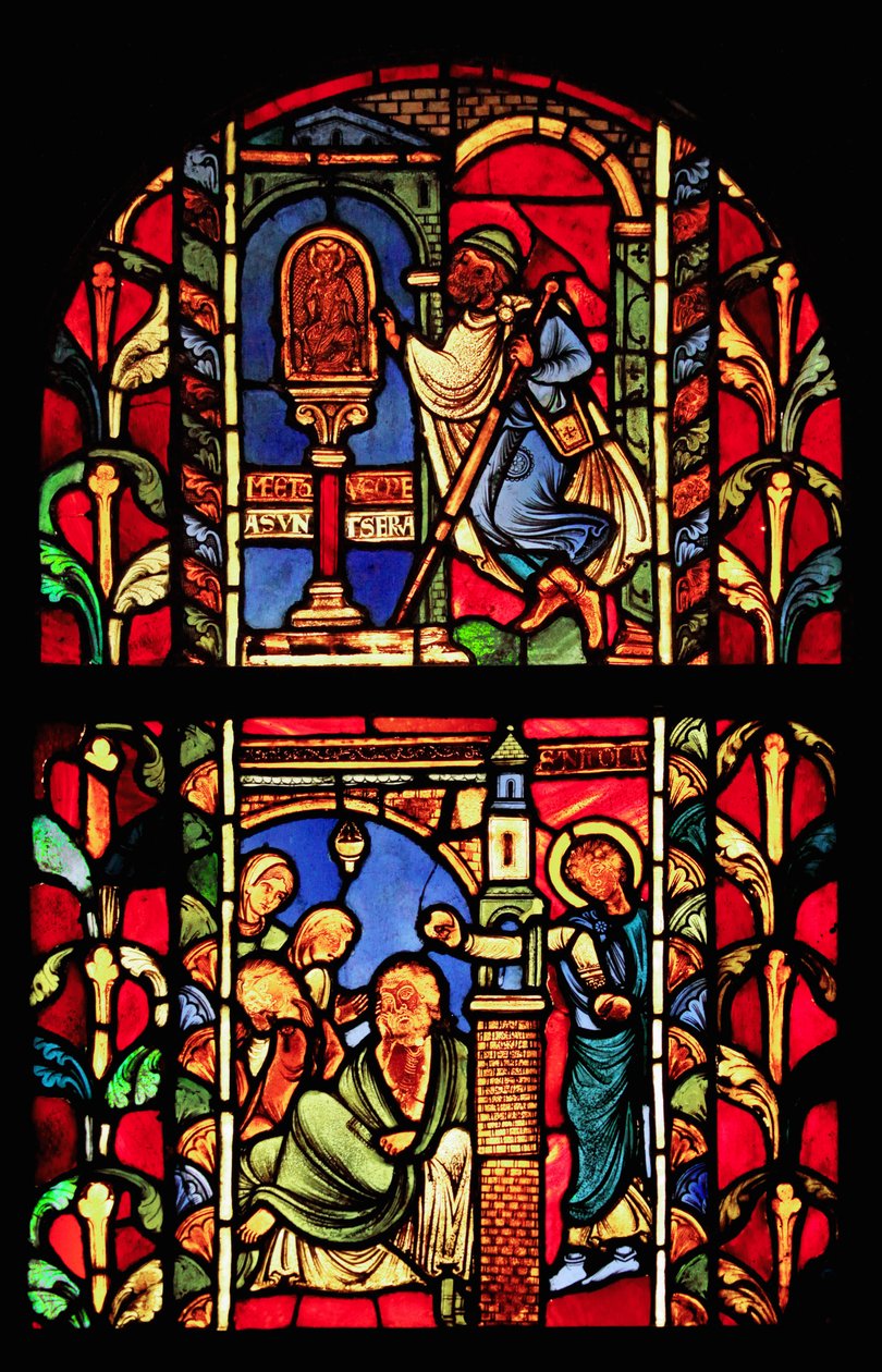 A Szent Miklós ablakot ábrázolja (volt Troyes katedrális) alkotó: French School