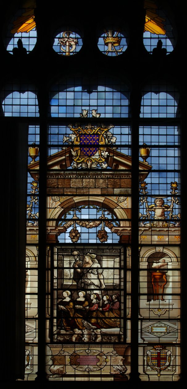 A Chantilly kastély kápolnájának északi ablakát ábrázolja alkotó: French School