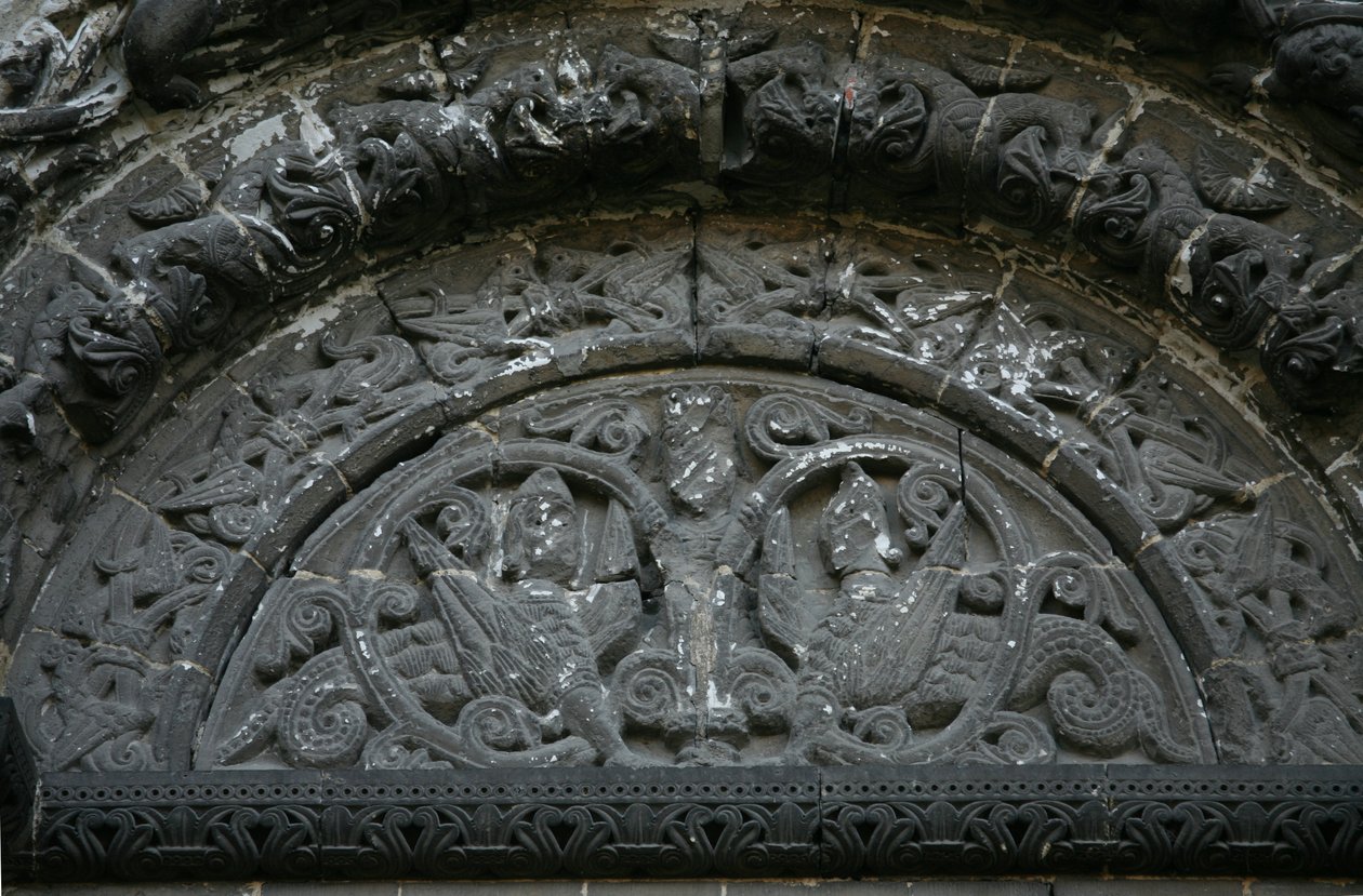 Az északi ajtó feletti timpanon ábrázolása alkotó: French School