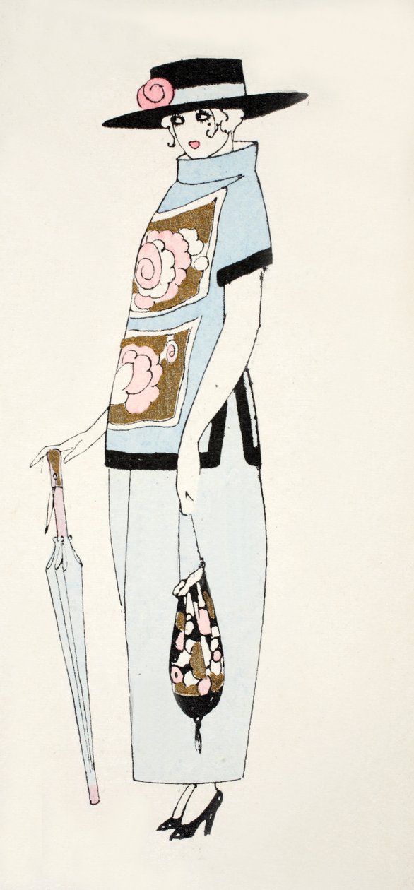 Tervezés nappali ruha számára, 1919 körül (pochoir print) alkotó: French School