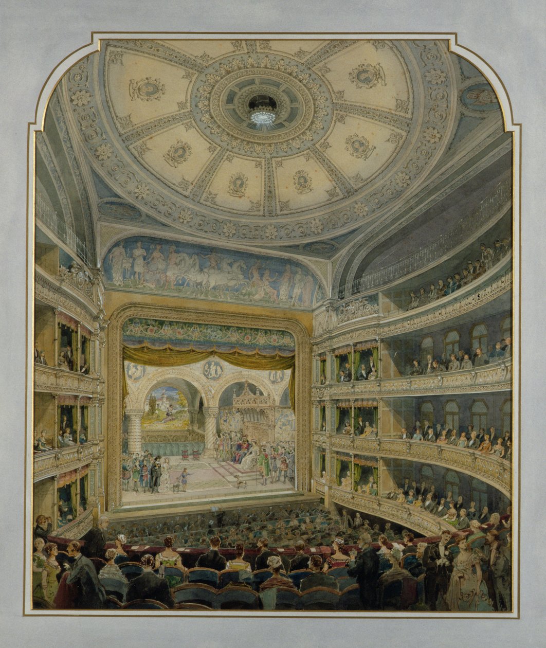 Tervezés színházhoz, 1860 körül (wc papíron) alkotó: French School