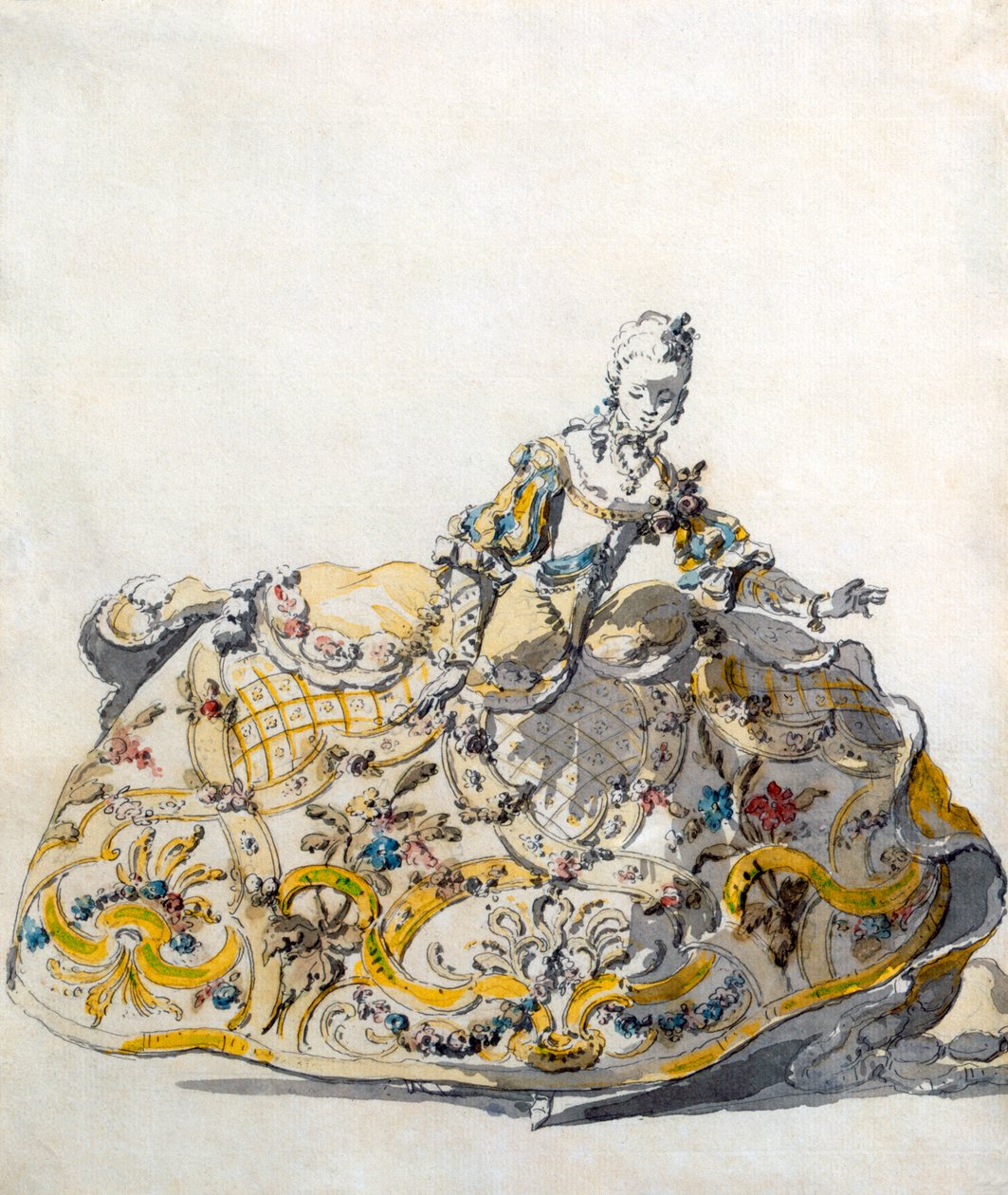 Női ruha dizájn, 1780-as évek alkotó: French School