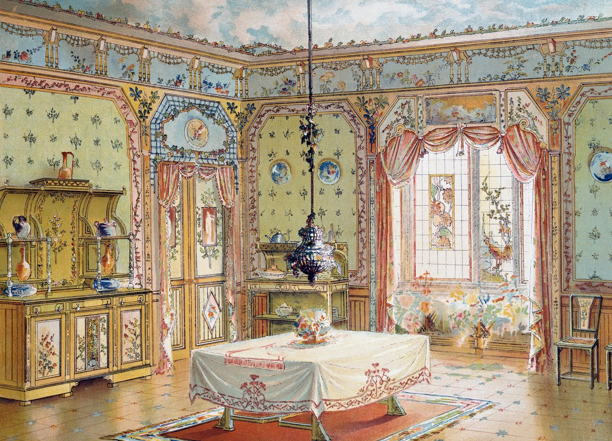 Dizájn étkezőhöz a La Decoration interieure magazinból (Home Decor) alkotó: French School