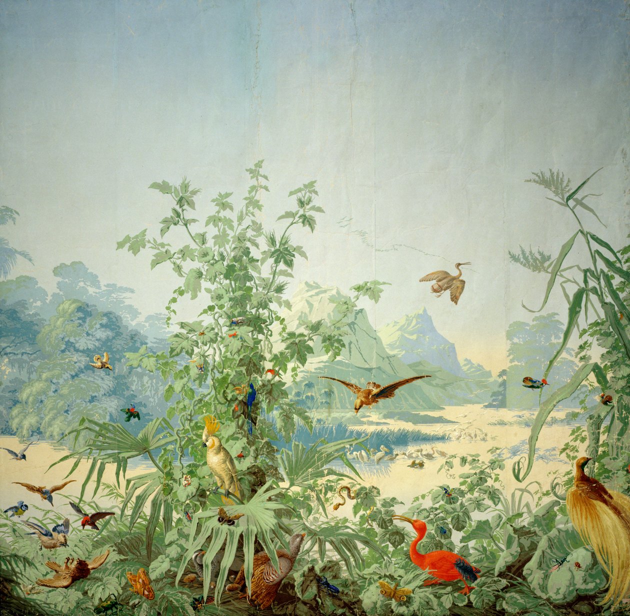 Brasil részlet, panoráma tapéta, nyomtatta Desfosse et Karth, Párizs, 1867 alkotó: French School