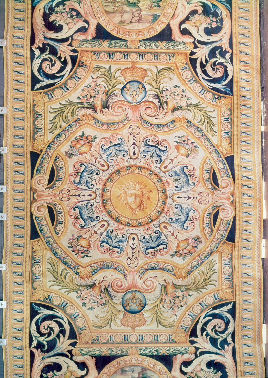 Részlet a Louvre-i Grande Galerie számára készült Savonnerie szőnyegről, 1680 körül (gyapjú) alkotó: French School