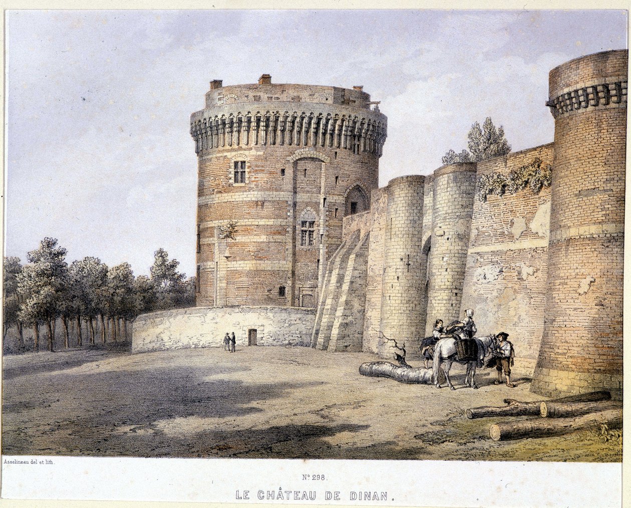 Dinan kastély - litográfia, 19. század vége alkotó: French School