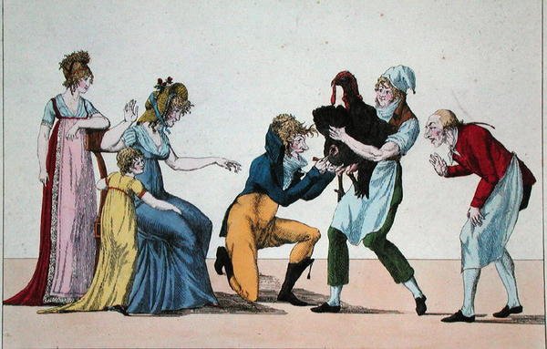 Dindonnade avagy A vakcina riválisa, 1800 körül (színes metszet) alkotó: French School