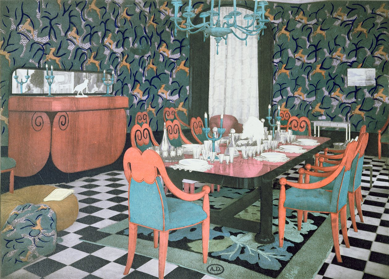 Az étkezőt az Atelier Martine tervezte, 1924 alkotó: French School
