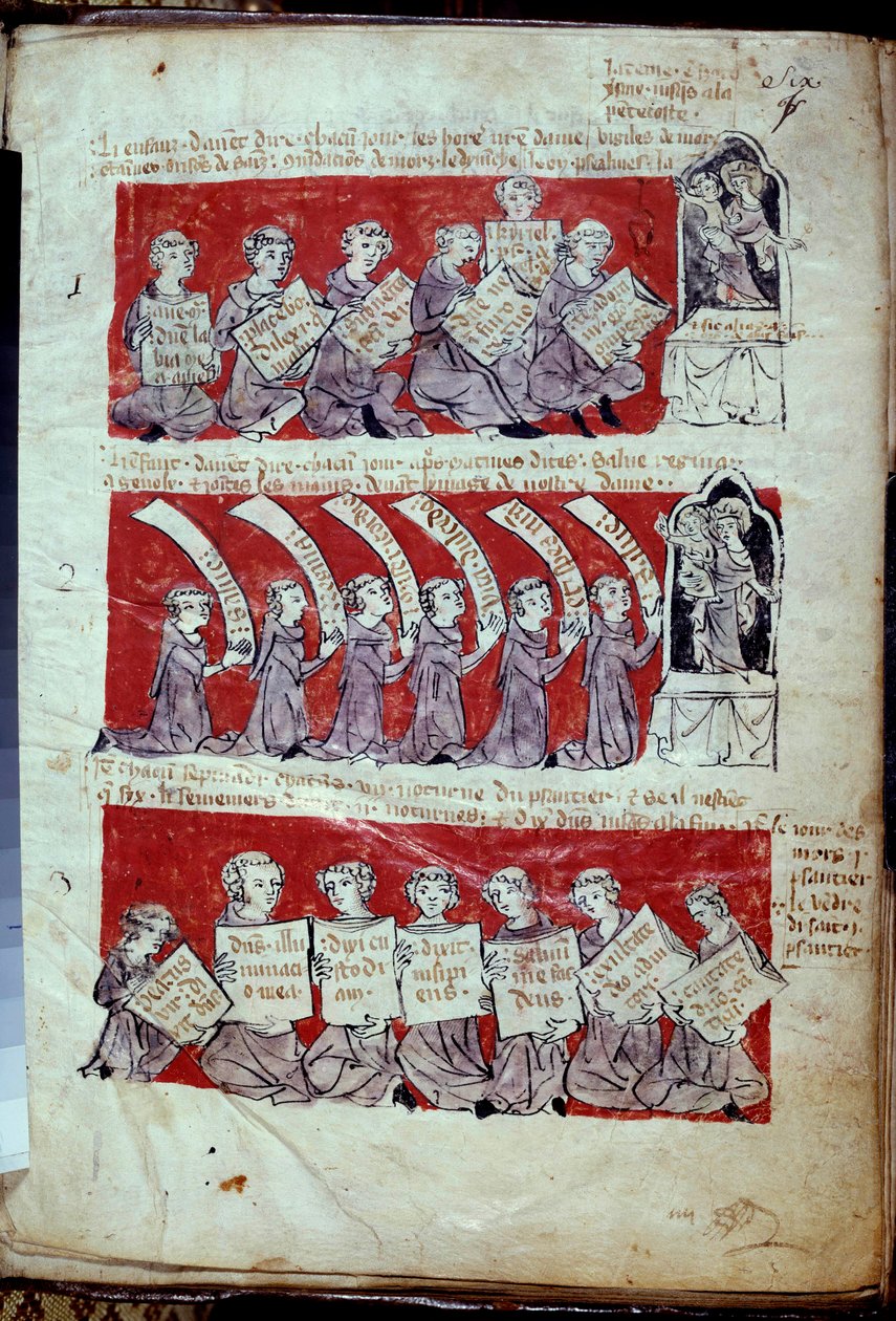 Ruha- és élelemosztás a szegényeknek, a Hubanti Főiskola hallgatóinak életszínvonalai, a szegény, a latin negyedben nem maradni nem tudó hallgatók fogadására. A diákok lakhatásért és oktatásért cserébe jótékonysági feladatokban vettek részt. alkotó: French School