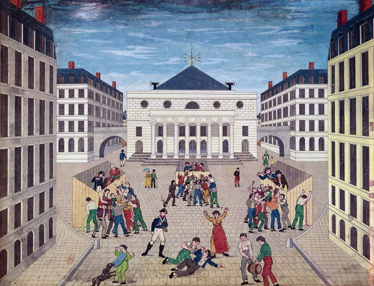 Borosztás a párizsi Place de lOdeonban, 1805-1810 körül (wc papíron) alkotó: French School