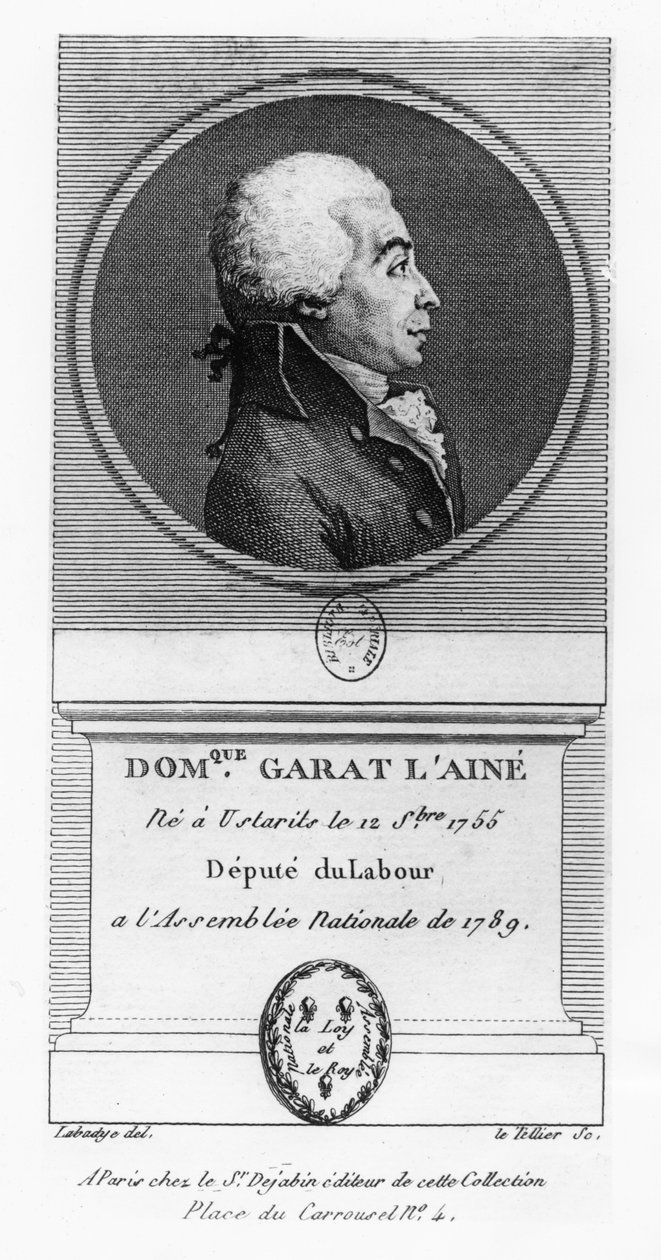 Dominique-Joseph, Garat grófja (metszet) alkotó: French School