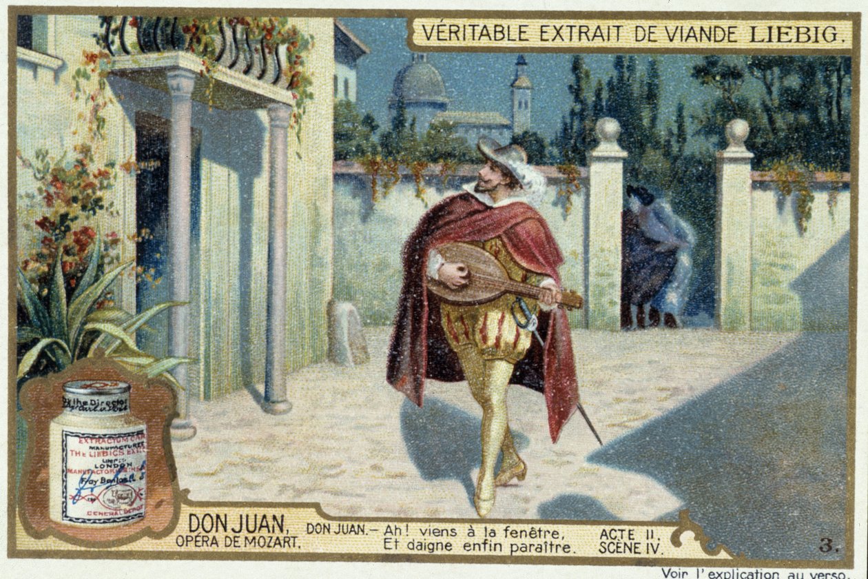 Don Juan: II. felvonás, IV. jelenet, Szerenád, Don Juan – chromo Liebig alkotó: French School