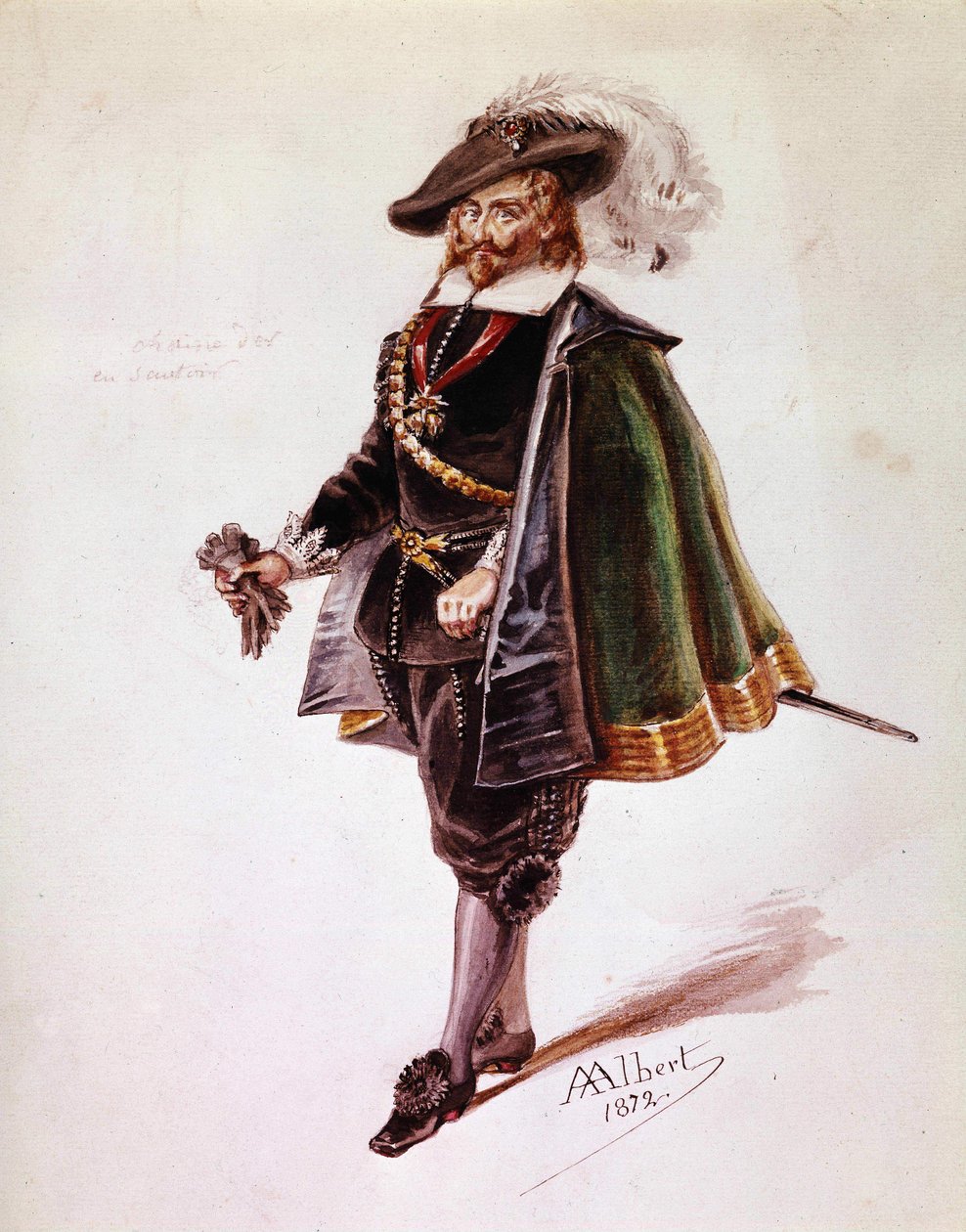 Don Salluste jelmez Victor Hugo Ruy Blas-jához. Albert 1872-es rajza. Maison Victor Hugo, Párizs. alkotó: French School