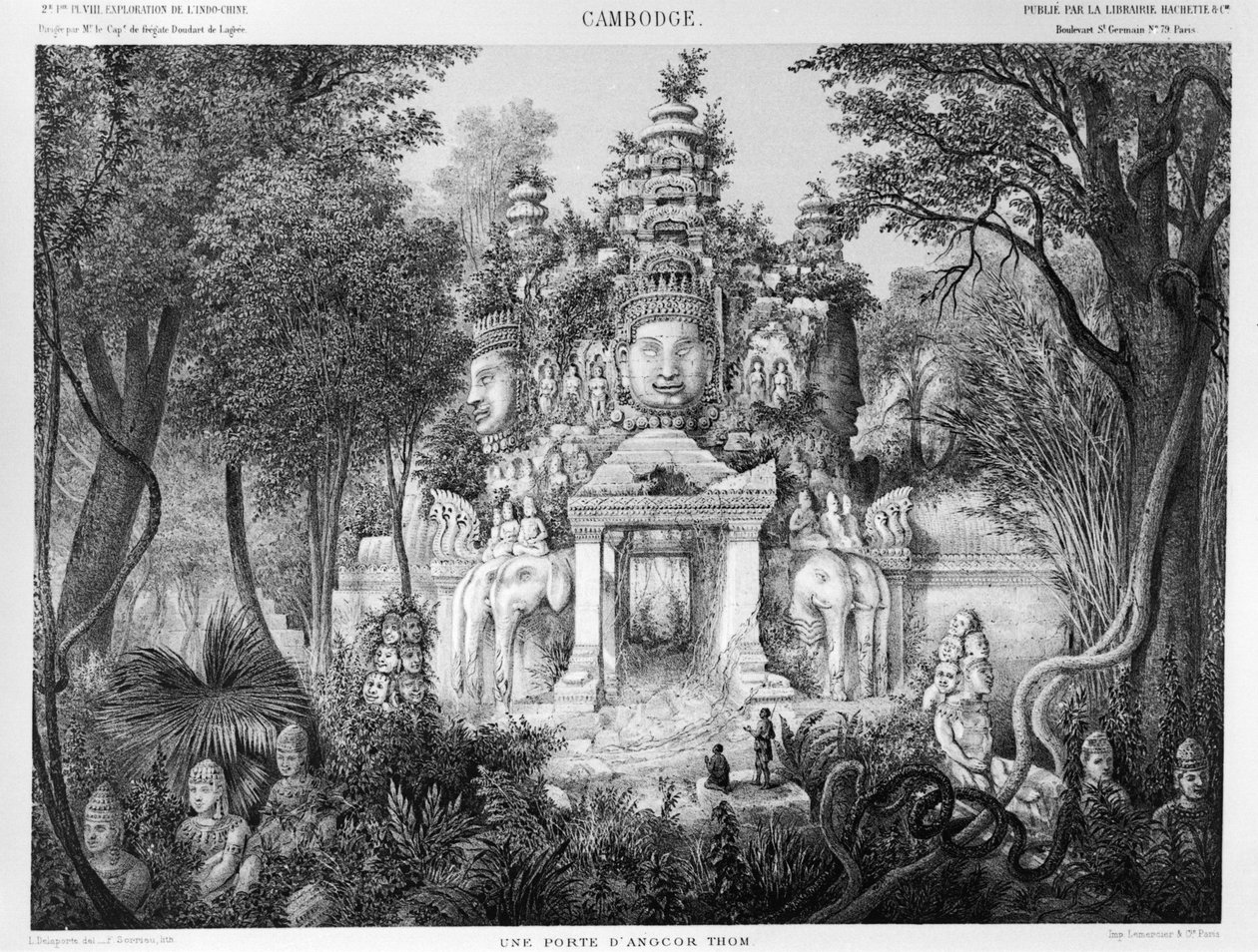 Angkor Thom kapuja, illusztráció az Atlas du voyage d