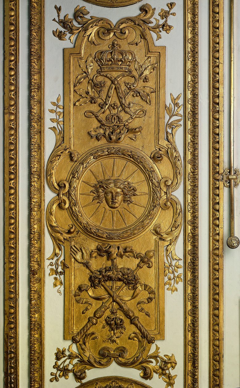 A Vénusz Szalon kapufája nappal és jogarral. 17. századi Versailles. Chateau Múzeum alkotó: French School