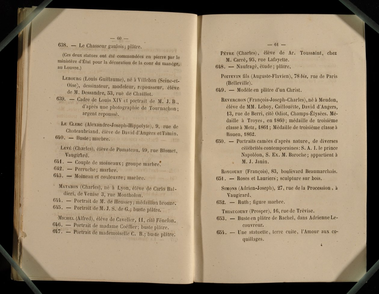 Dupla oldal a Salon des Refuses-ből, 1863 alkotó: French School